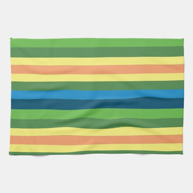 Colourful Spring Mood Lines Kitchen towel (Horizontal)