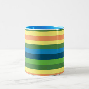 Colourful Spring Mood Lines Two-Tone Mug