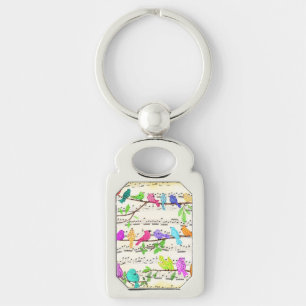 Colourful Spring Musical Birds Keychain