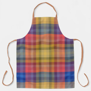 Colourful Spring Summer Fashion Chequered Stripes  Apron