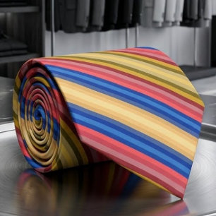 Colourful Spring Summer Fashion Diagonal Stripes Tie