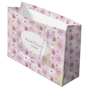 Colourful Spring Summer Floral Boho Garden Large Gift Bag