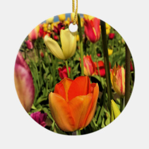 Colourful Spring Tulips Ceramic Tree Decoration