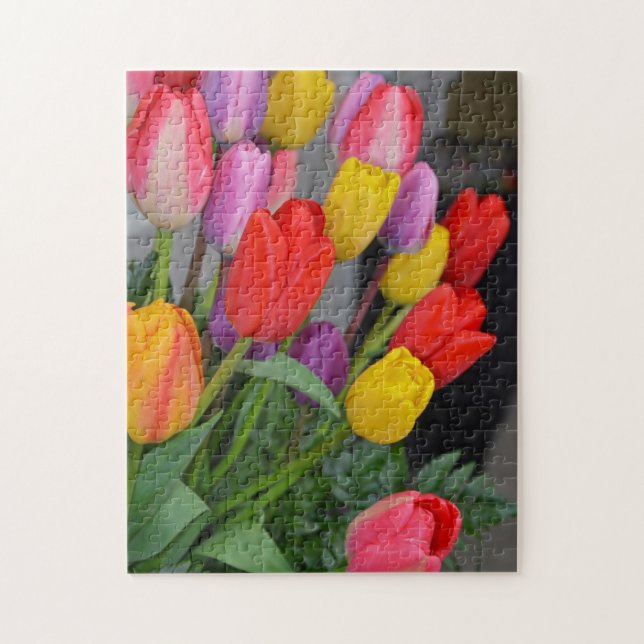 Colourful spring tulips jigsaw puzzle (Vertical)