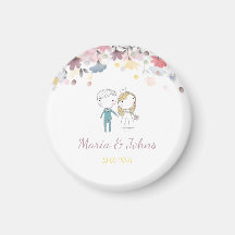 Colourful Spring Watercolor Floral  Magnet