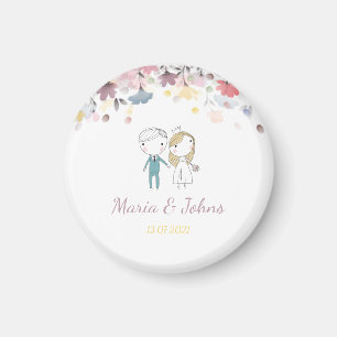 Colourful Spring Watercolor Floral Magnet