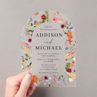 Colourful Spring Watercolor Wildflowers Wedding