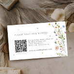 Colourful Spring Wildflower boho Wedding Details Q Enclosure Card<br><div class="desc">Capture the beauty of nature on your special day with our exquisite wildflower watercolor wedding details QR code card. Elegant, unique, and blooming with love. Use the text fields to personalise your design with your own wording and details. If you want to change the font style, colour or text placement,...</div>