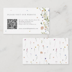 Colourful Spring Wildflower boho Wedding Details Q Enclosure Card