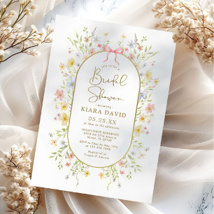 Colourful Spring Wildflower Garden Bridal Shower Invitation