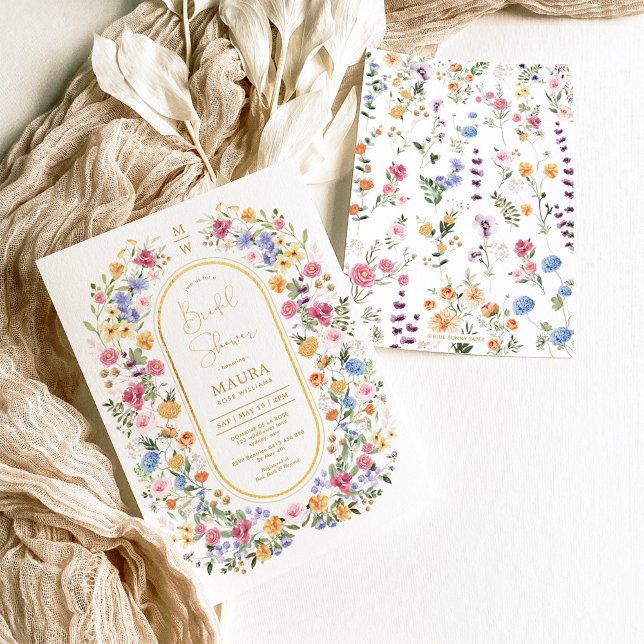 Colourful Spring Wildflower Garden Bridal Shower Invitation (Creator Uploaded)