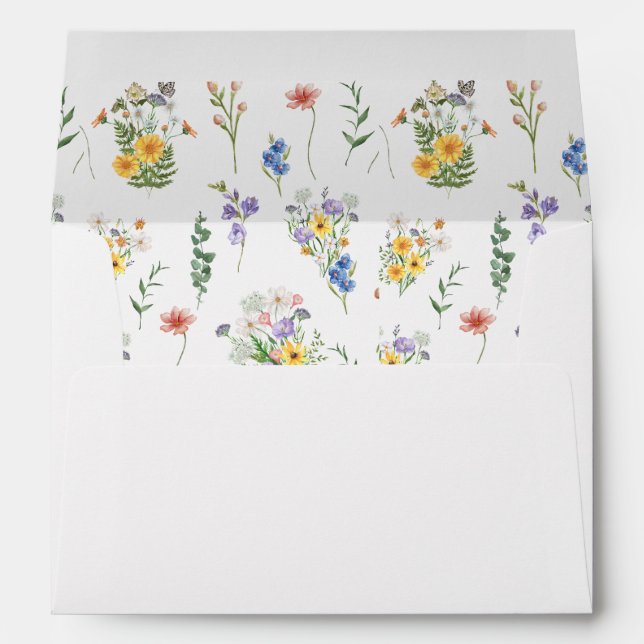 Colourful Spring Wildflower, Garden Flowers Envelope (Back (Bottom))