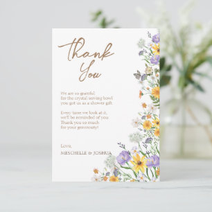 Colourful Spring Wildflower, Garden Flowers  Thank You Card