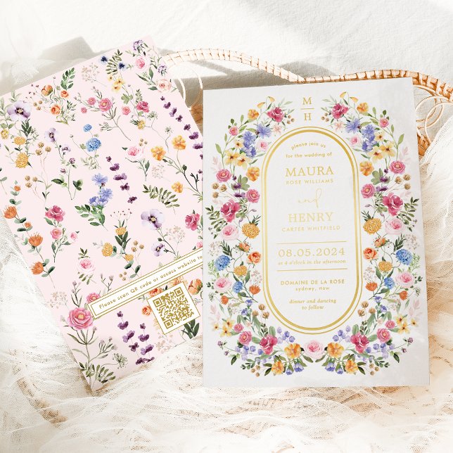 Colourful Spring Wildflower Garden QR Code Wedding (Creator Uploaded)