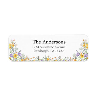 Colourful Spring Wildflower Garden Return Address 