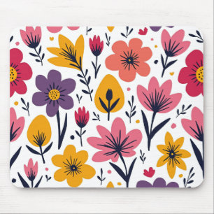 Colourful Spring Wildflower Meadow Botanical Mouse Mat