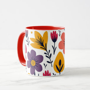 Colourful Spring Wildflower Meadow Botanical Mug