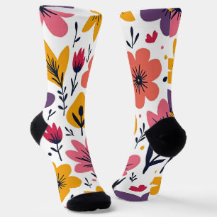 Colourful Spring Wildflower Meadow Botanical Socks