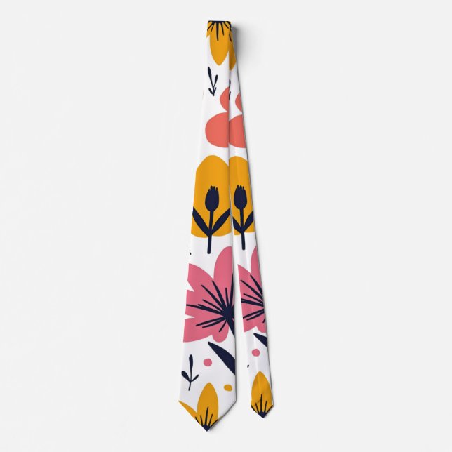 Colourful Spring Wildflower Meadow Botanical Tie (Front)