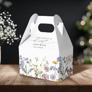 Colourful Spring Wildflower Meadow Bridal Shower Favour Box