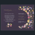 Colourful Spring Wildflower Meadow Garden Program<br><div class="desc">Make your wedding day unforgettable with our beautifully crafted, floral wedding program. The delicate pastel flower wreath brings a romantic, garden-inspired touch to your celebration. Personalise the card with your own text, and easily adjust the font style, colour, and layout to suit your taste by clicking the 'Customise Further' button....</div>