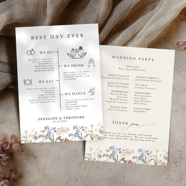 Colourful Spring Wildflower Meadow Garden  Program Invitation (Colorful Spring Wildflower Meadow Garden Program )