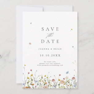 Colourful Spring Wildflower Meadow Garden QR Code Save The Date