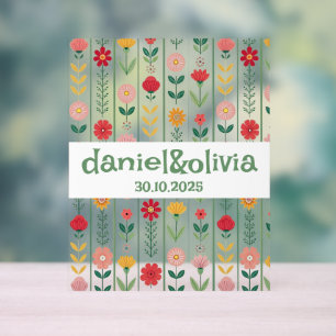 Colourful Spring Wildflower Meadow Garden Wedding Acrylic Sign