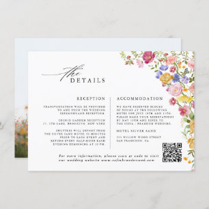 Colourful Spring Wildflower Meadow Garden Wedding Enclosure Card