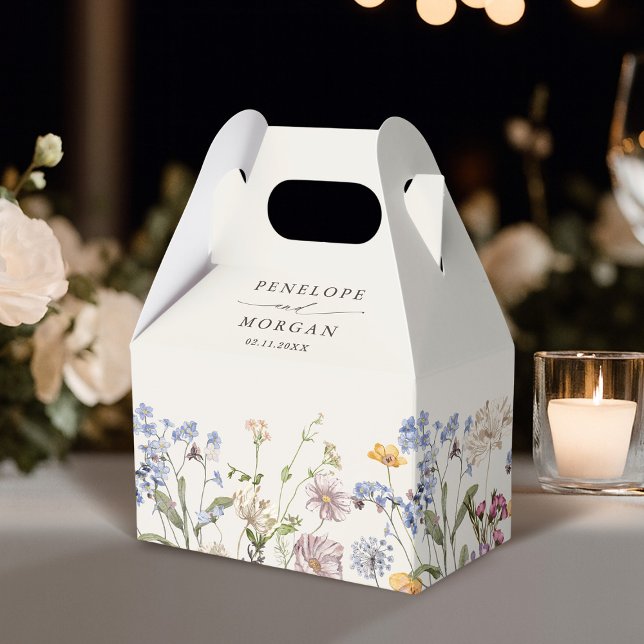 Colourful Spring Wildflower Meadow Garden Wedding Favour Box (Colorful Spring Wildflower Meadow Garden Wedding Favor Boxes)
