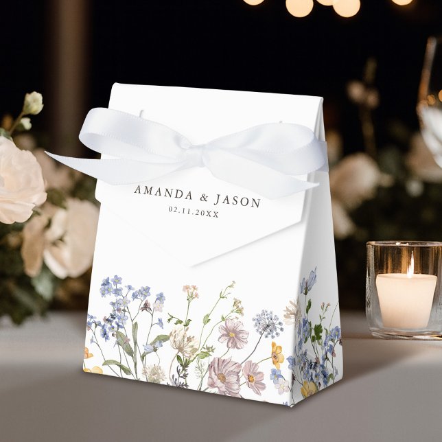 Colourful Spring Wildflower Meadow Garden Wedding  Favour Box (Colorful Spring Wildflower Meadow Garden Wedding Favor Boxes)