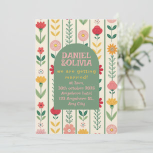 Colourful Spring Wildflower Meadow Garden Wedding Invitation