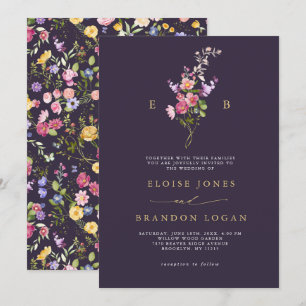 Colourful Spring Wildflower Meadow Garden Wedding Invitation