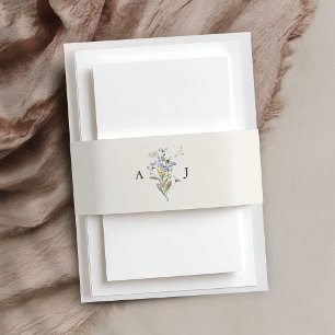 Colourful Spring Wildflower Meadow Garden Wedding  Invitation Belly Band