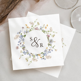 Colourful Spring Wildflower Meadow Garden Wedding  Napkin
