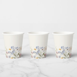 Colourful Spring Wildflower Meadow Garden Wedding  Paper Cups