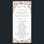 Colourful Spring Wildflower Meadow Garden Wedding  Programme<br><div class="desc">Make your wedding day unforgettable with our beautifully crafted, floral wedding program. The delicate pastel flower wreath brings a romantic, garden-inspired touch to your celebration. Personalise the card with your own text, and easily adjust the font style, colour, and layout to suit your taste by clicking the 'Customise Further' button....</div>