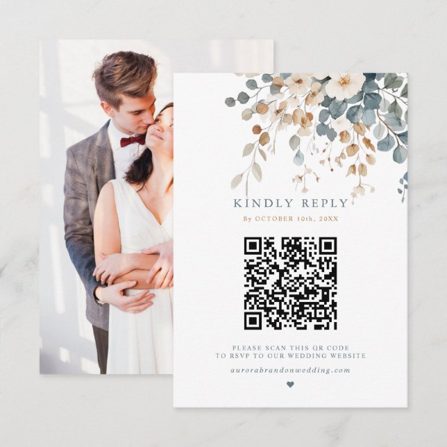 Colourful Spring Wildflower Meadow Garden Wedding  RSVP Card (Front/Back)