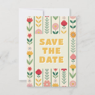 Colourful Spring Wildflower Meadow Garden Wedding Save The Date