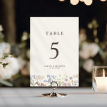Colourful Spring Wildflower Meadow Garden Wedding  Table Number<br><div class="desc">Capture the beauty of nature on your special day with our exquisite wildflower watercolor wedding table number. Elegant, unique, and blooming with love. Use the text fields to personalise your design with your own wording and details. If you want to change the font style, colour or text placement, simply click...</div>