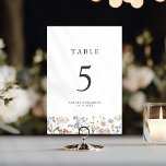 Colourful Spring Wildflower Meadow Garden Wedding  Table Number<br><div class="desc">Capture the beauty of nature on your special day with our exquisite wildflower watercolor wedding table number. Elegant, unique, and blooming with love. Use the text fields to personalise your design with your own wording and details. If you want to change the font style, colour or text placement, simply click...</div>