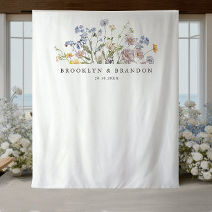 Colourful Spring Wildflower Meadow Garden Wedding  Tapestry
