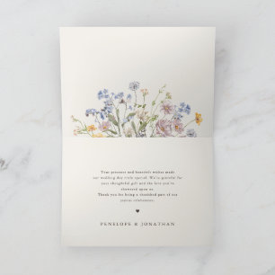 Colourful Spring Wildflower Meadow Garden Wedding Thank You Card