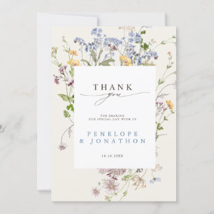 Colourful Spring Wildflower Meadow Garden Wedding Thank You Card