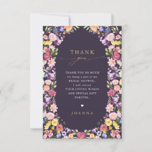 Colourful Spring Wildflower Meadow Garden Wedding  Thank You Card