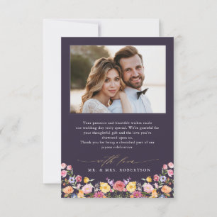 Colourful Spring Wildflower Meadow Garden Wedding Thank You Card