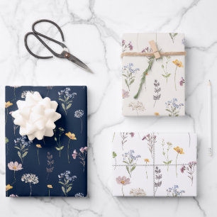 Colourful Spring Wildflower Meadow Garden Wedding Wrapping Paper Sheet