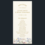 Colourful Spring Wildflower Meadow Gold Wedding  Programme<br><div class="desc">Capture the beauty of nature on your special day with our exquisite wildflower watercolor wedding program. Elegant, unique, and blooming with love. Use the text fields to personalise your design with your own wording and details. If you want to change the font style, colour or text placement, simply click the...</div>