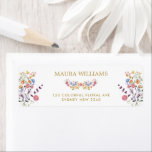 Colourful Spring Wildflower Meadow Return Address<br><div class="desc">The cheerful design features colourful watercolor wildflowers mixed with lush greenery foliage. Use the text fields to personalise the labels with your own wording and details. If you want to change the font style,  colour or text placement,  simply click the "Customise Further" button.</div>
