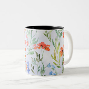 Colourful Spring Wildflower Meadow Two-Tone Coffee Mug